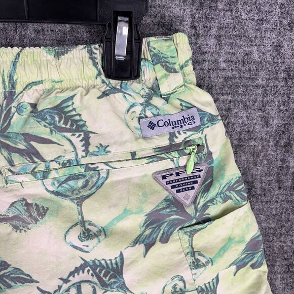 Columbia Swim Shorts Mens Small Green Super Backcast Water Lined Pockets Hybrid - Picture 6 of 11